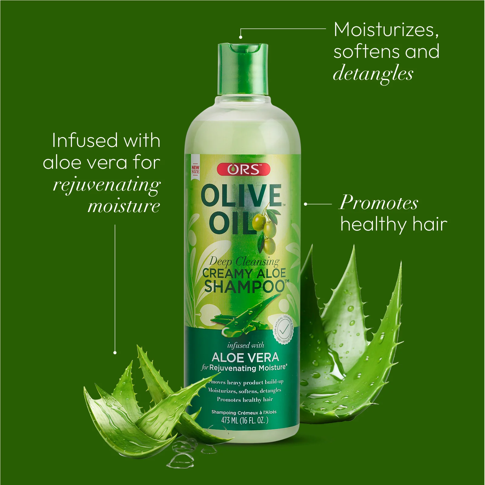 ORS Olive Oil Creamy Aloe Shampoo & Conditioner (16.0 oz) Bundle - Image 3
