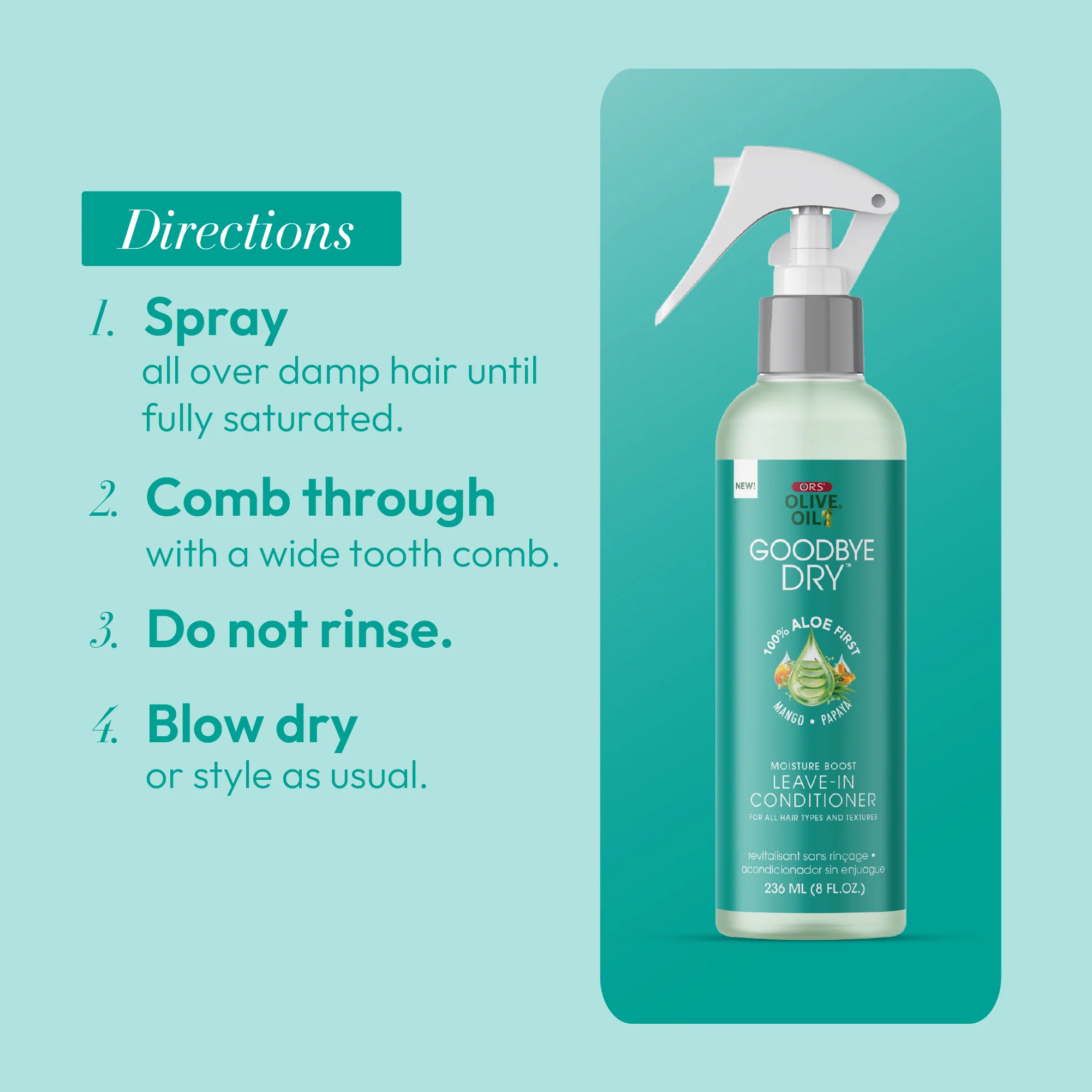 ORS Olive Oil Goodbye Dry Moisture Boost Leave-In Conditioner (8.0 oz) - Image 13