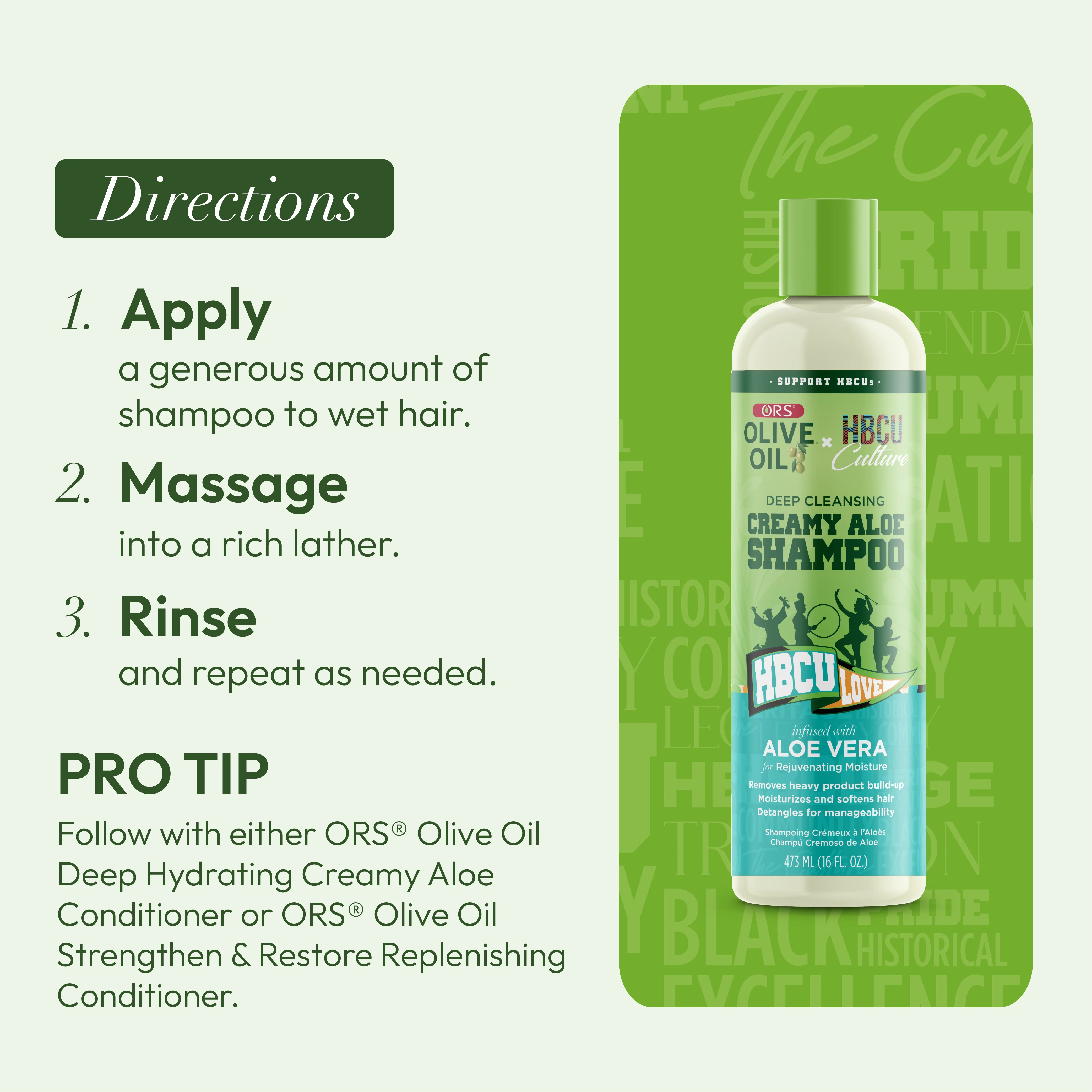 ORS Olive Oil HBCU Deep Cleansing Creamy Aloe Shampoo for Rejuvenating Moisture (16.0 oz) - Image 11